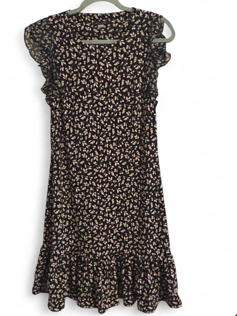 Tommy Hilfiger Black Floral Ruffle Hem Dress